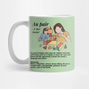 Au pair definition female green Mug